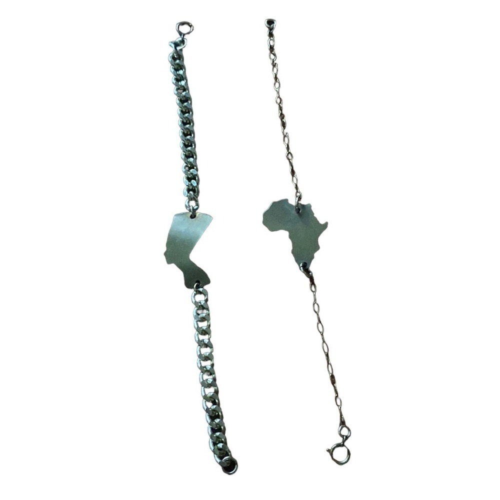 Brass Africa and Nefertiti bracelet set